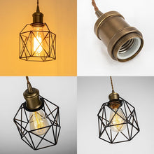 Load image into Gallery viewer, Vintage Design Copper E26 Base Track Pendant Light Adjusted Cord Metal Cage Shade Tracking Lamp