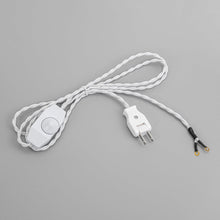 Load image into Gallery viewer, 5.9 Ft White Twist Cord Plug Outlet DIY Power Wire Dimmable Switch Retro Lighting Accessory Part