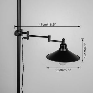 Mounted On Support Rod Indirect Lighting Plug in Cord Angle-Adjustable Stand Light for Reading