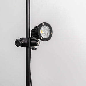 Vertical Round Pipe Clip-On Spotlight 7W Dimmable Adjustable Rotated Angle Black Retro Design