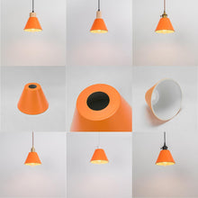 Load image into Gallery viewer, Modern Track Lamp Orange Lampshade Brass Base Adjusted Cord Track Pendant Light for Island Kitchen