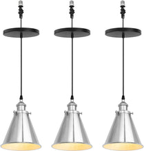 Load image into Gallery viewer, 7.4 Inches Gold Cone Shade Hanging Light E26 Base Adjustable Height Droplight Vintage Pendant Light