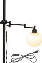 Load image into Gallery viewer, Mounted On Support Rod Indirect Lighting Plug in Cord Angle-Adjusted Glass Circle Shade Stand Light