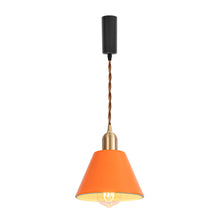 Load image into Gallery viewer, Modern Track Lamp Orange Lampshade Brass Base Adjusted Cord Track Pendant Light for Island Kitchen