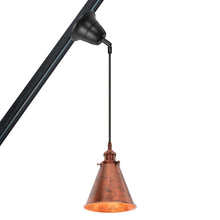 Load image into Gallery viewer, Adjusted Cable Track Lamp Rust Color Metal Cone Shade Vintage Pendant Light for Slope Position Roof