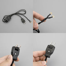 Load image into Gallery viewer, 5.9 Ft Black Twist Cord Plug Outlet DIY Power Wire Dimmable Switch Retro Lighting Accessory Part