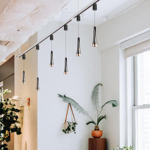 Track Pendant 3-Lights Retractable with Minimalist Modern Iron Shade Adjusted Length for Decorative