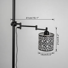 Load image into Gallery viewer, Mounted On Support Rod Indirect Light Plug in Cord Angle-Adjusted Flowers Pattern Shade Stand Light