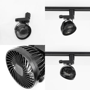 2 Track Lights No Bulb, 2 Track Mini Fans Black Plant Growing Kit For House Plants Air Circulation