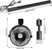 Load image into Gallery viewer, Black Track Mount Mini Fan x2, Light x2, Track Rail With Timer Cord x1, Adjustable Angle For Plant