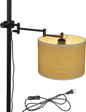 Load image into Gallery viewer, Mounted On Support Rod Indirect Lighting Plug in Cord Angle-Adjusted Burlap Shade Stand Light