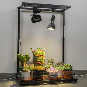 1 Track Rail, 2 Track Mini Fans Black Plant Growing Kit For Plants Air Circulation Ventilation