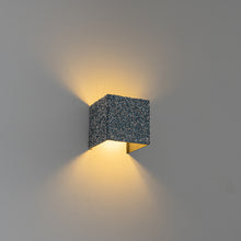 Load image into Gallery viewer, Blue &amp; Silver Glass Diamond Square Remote Control Battery Lamp No Wire Required