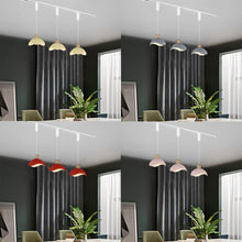 Load image into Gallery viewer, Track Pendant Light with Multi Color Iron Shade, Adjustable Length with 3 light for Home Lights