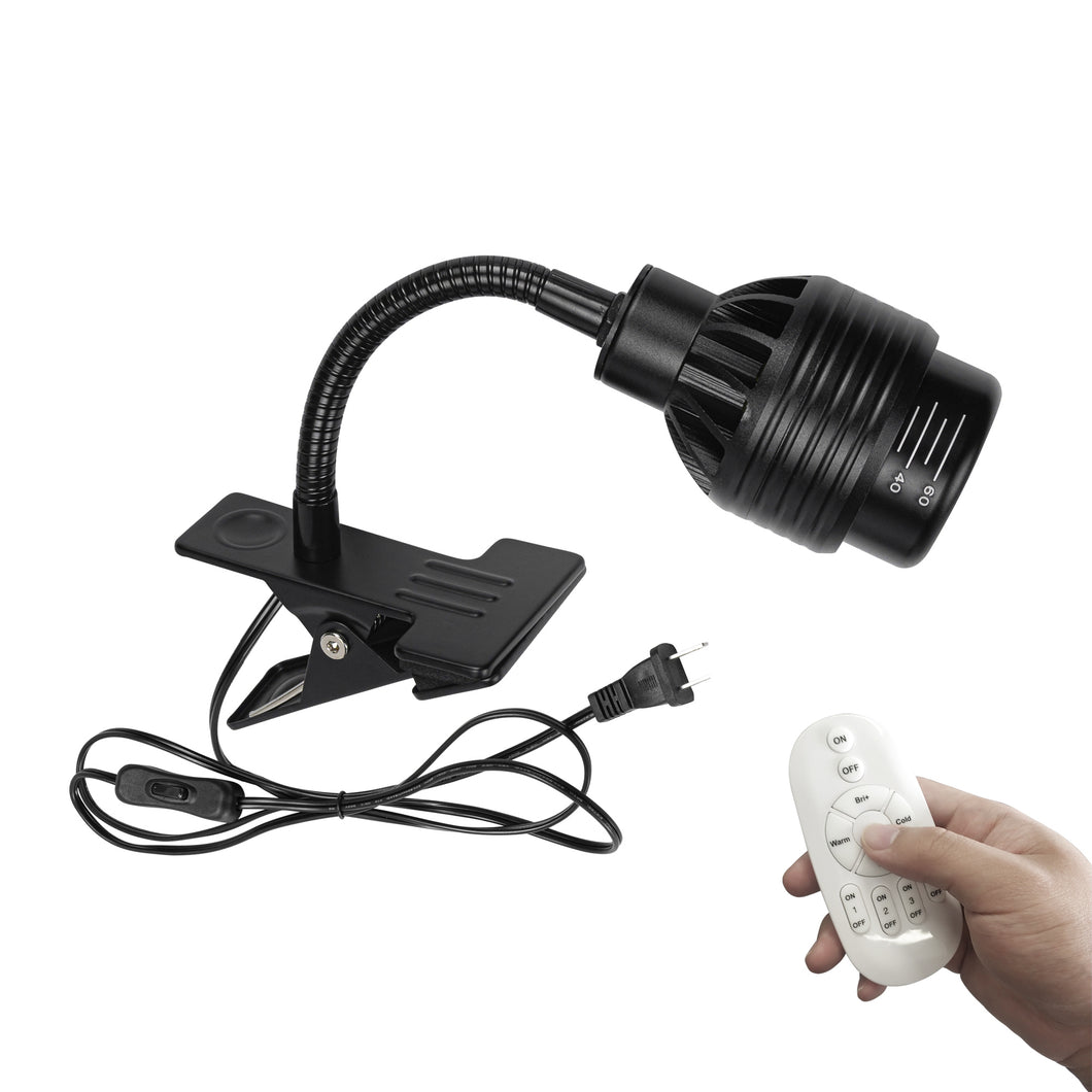 Remote Control Clip Mount Spot Light Flexible Angle Adjusted Dimmable Focus Lighting Plug in Cable