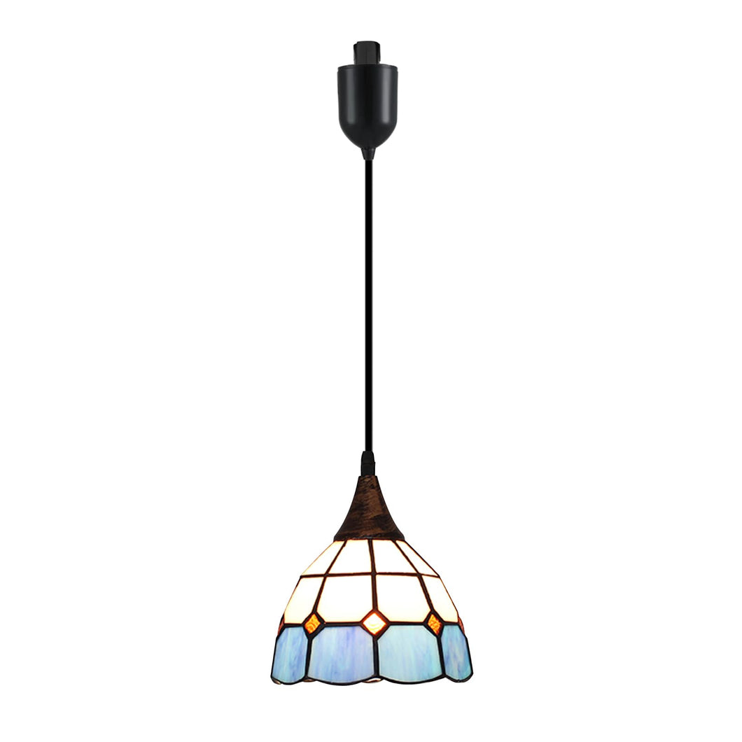 Track Lighting Fixture With Built-in Cable Wrapper and Glass Shade, Adjusted Length  Baroque Style