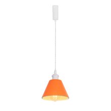 Load image into Gallery viewer, Modern Track Lamp Orange Lampshade White Base Adjusted Cord Track Pendant Light Kitchen Lamp