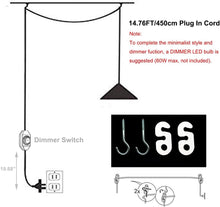 Load image into Gallery viewer, Functional Plug-in Pendant Light Fixture Adjustable Height Mode for Bedroom Hallway