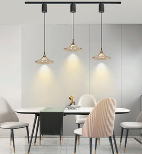 Adjustable 1-Light Track Pendant Light by Remote Control with Stepless Dimming Indoor Island Light