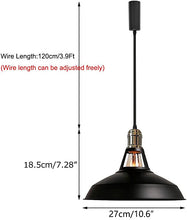 Load image into Gallery viewer, Track Pendant Lights Freely Adjustable Cord Black Metal Shade Loft Hallway Lamp