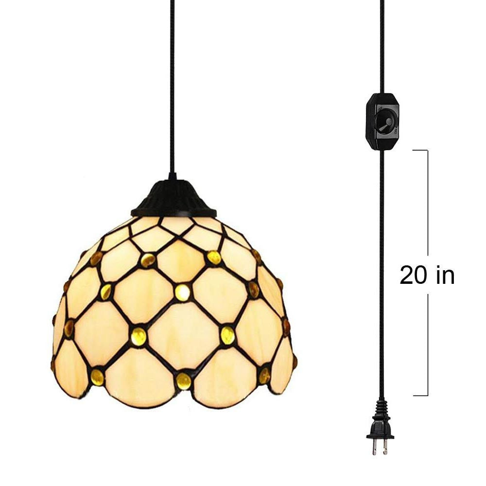 Plug in tiffany sales hanging lamp