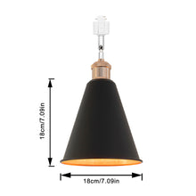 Load image into Gallery viewer, Rotatable Tilt Adjusted Track Head Light French Gold Base Cone Metal Black Outer Gold Inner Shade Retro Design