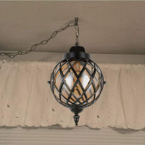 Plug-in Industrial Globe Pendant Light