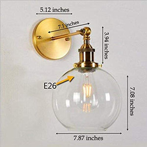 Round Ball Clear Glass Shade Wall Sconce