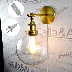 Round Ball Clear Glass Shade Wall Sconce