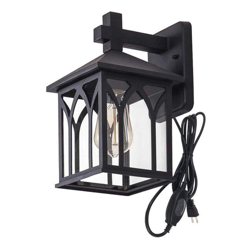 Plug-in Wall Lamp,Fixture Traditional Desigh Black Finish