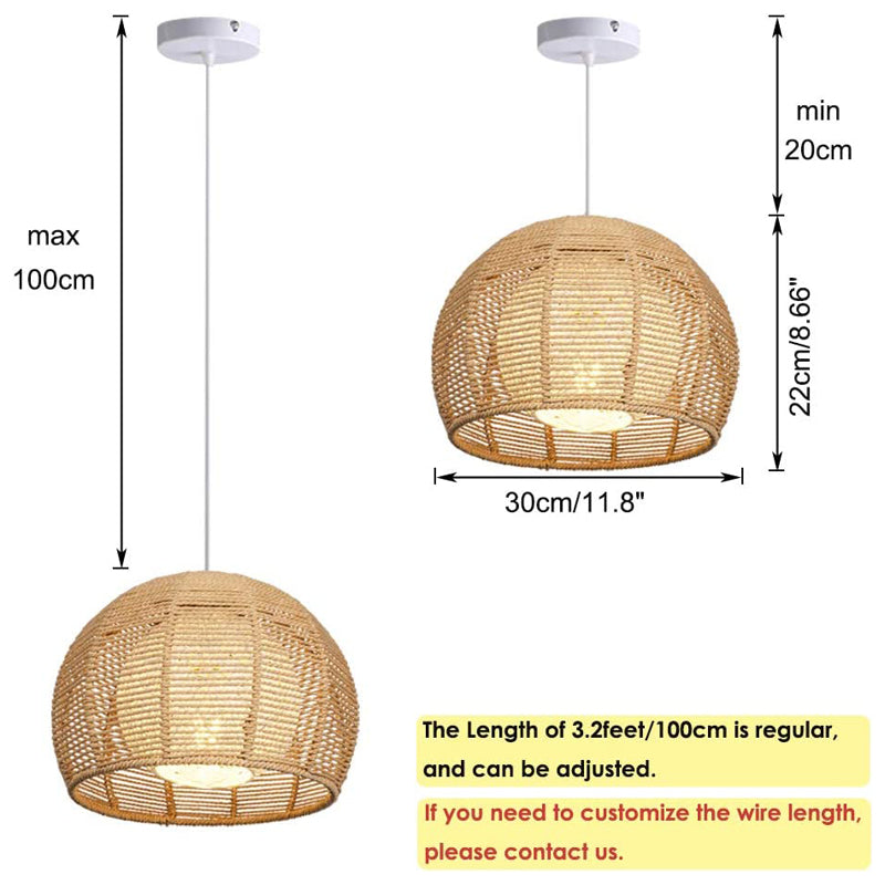 Rechargeable Battery Pendant Light Linen Rattan Shade Smart LED Bulbs ...