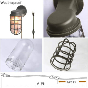 Waterproof Exterior Plug-in Wall Lamp