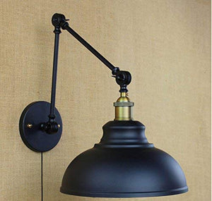 Vintage Wall lamp with Plug 1.8m Black Switch line