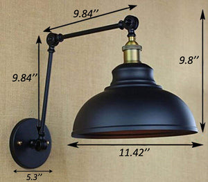 Vintage Wall lamp with Plug 1.8m Black Switch line