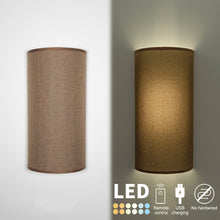 Load image into Gallery viewer, Wireless Rechargeable LED Wall Sconce USB Port Charging with Remote Half-cylinder Shade