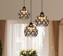 Load image into Gallery viewer, Track Light Pendant Crystal Black/White/Silver/Golden Globe Cage Lamp 1pc